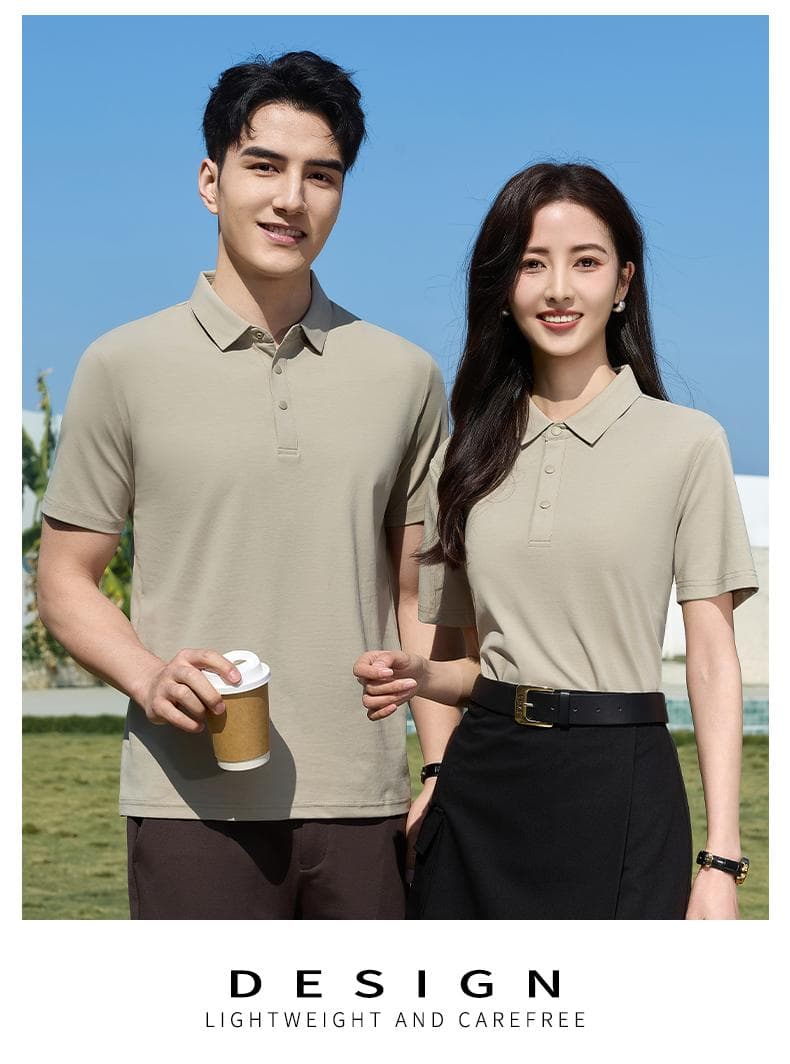 太妃糖色男女同款Polo衫 详情图 33