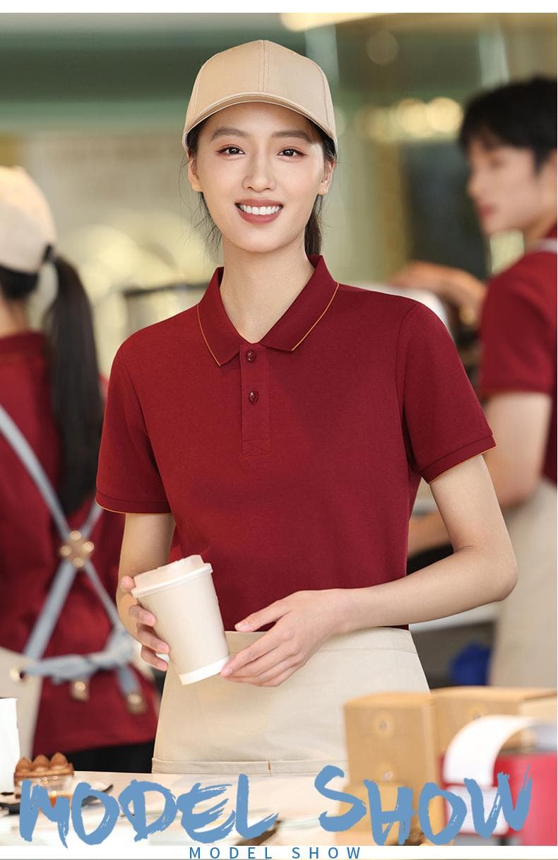 安可拉红翻领POLO衫 详情图 14