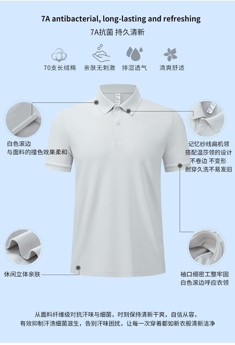 白色短袖POLO衫 详情图 2