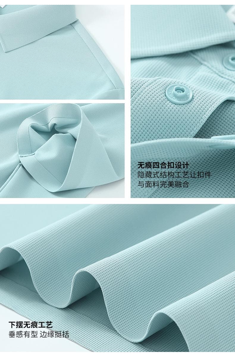 浅青色短袖POLO衫 详情图 4