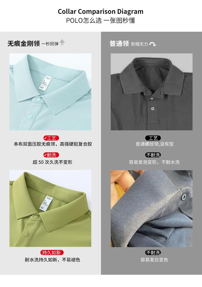 浅青色短袖POLO衫 详情图 5