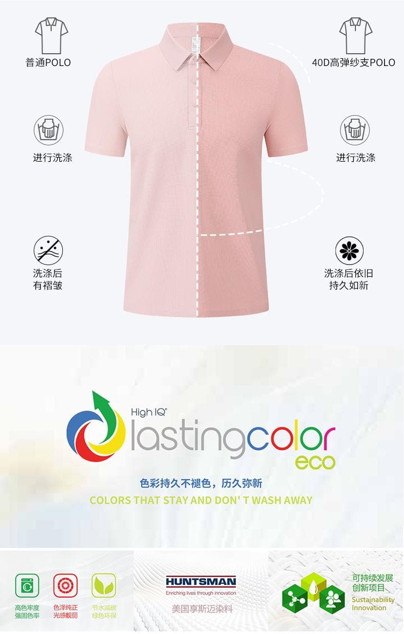 浅青色短袖POLO衫 详情图 9
