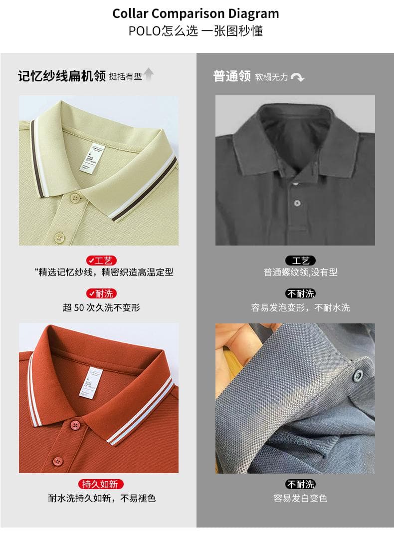 酒红色条纹领Polo衫 详情图 5