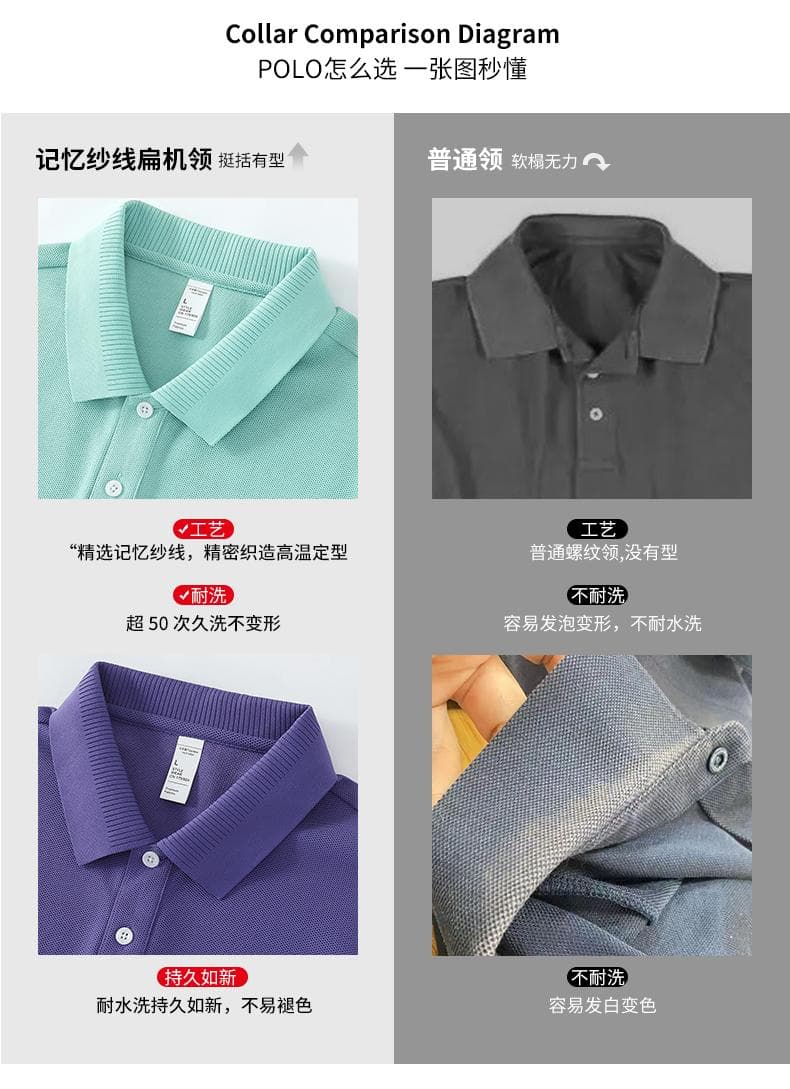 浅绿纹理短袖Polo衫 详情图 5