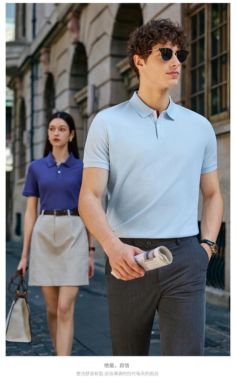 浅绿纹理短袖Polo衫 详情图 19