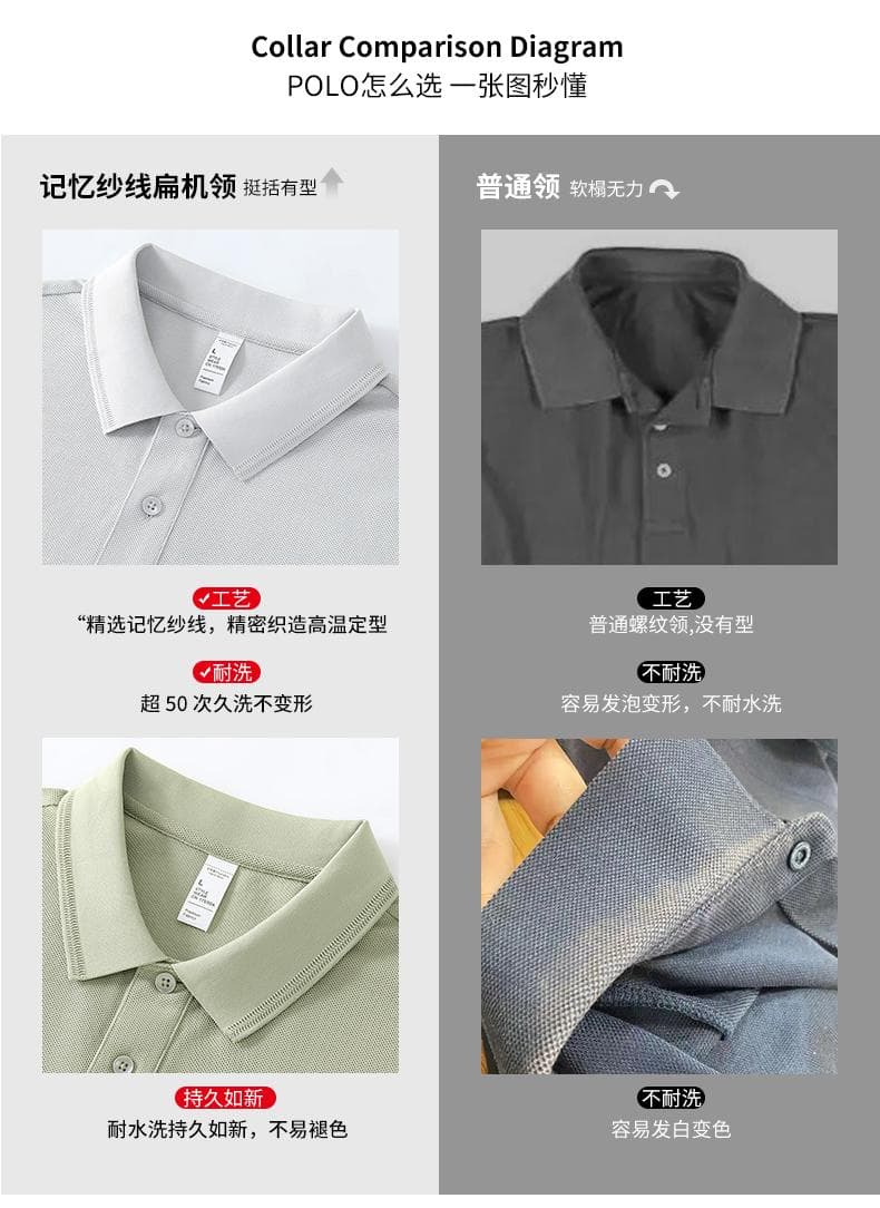 黑色纹理短袖Polo衫 详情图 5