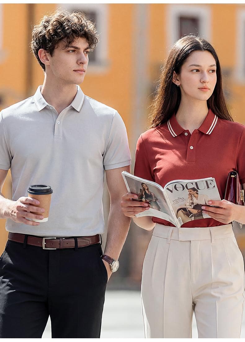 红棕条纹领Polo衫 详情图 19