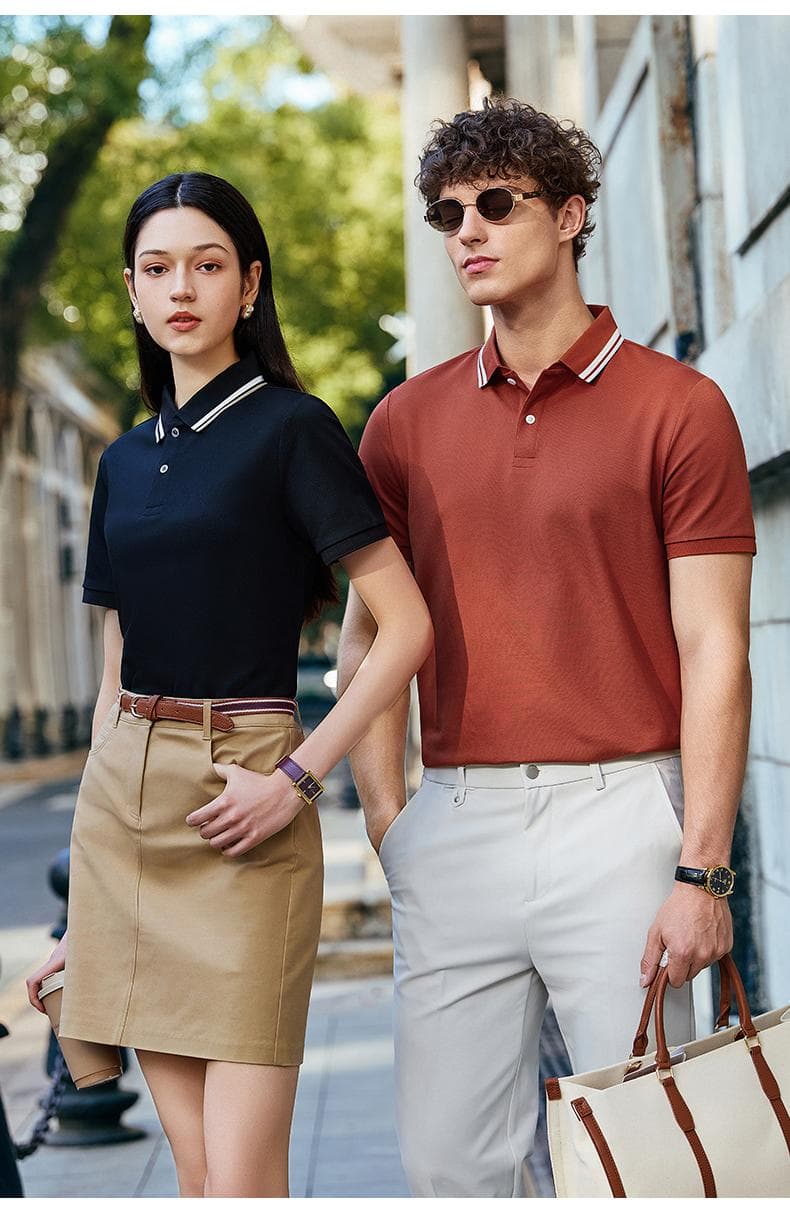 红棕条纹领Polo衫 详情图 20