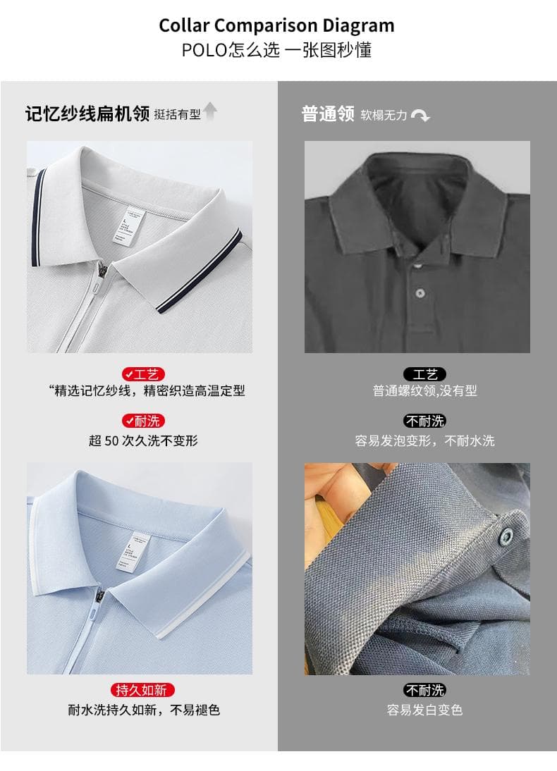 浅绿色拼色领短袖Polo衫 详情图 5