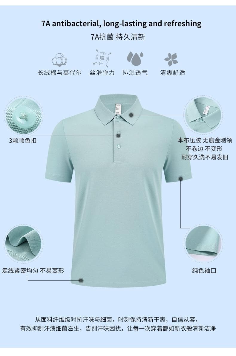 白色短袖POLO衫 详情图 2
