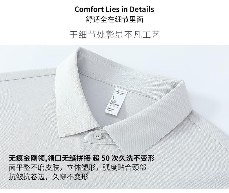 白色短袖POLO衫 详情图 3