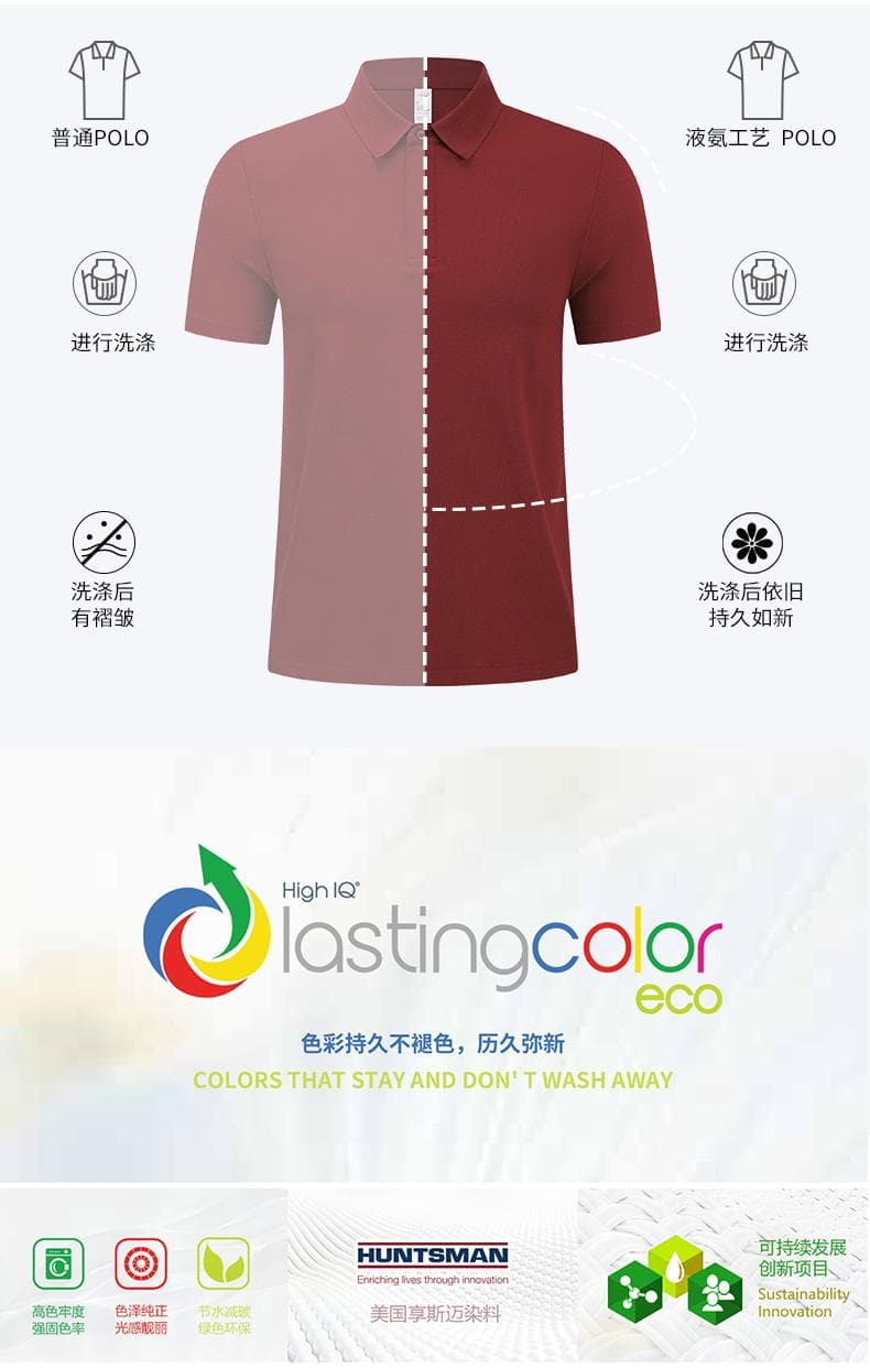 深蓝色纹理短袖Polo衫 详情图 9