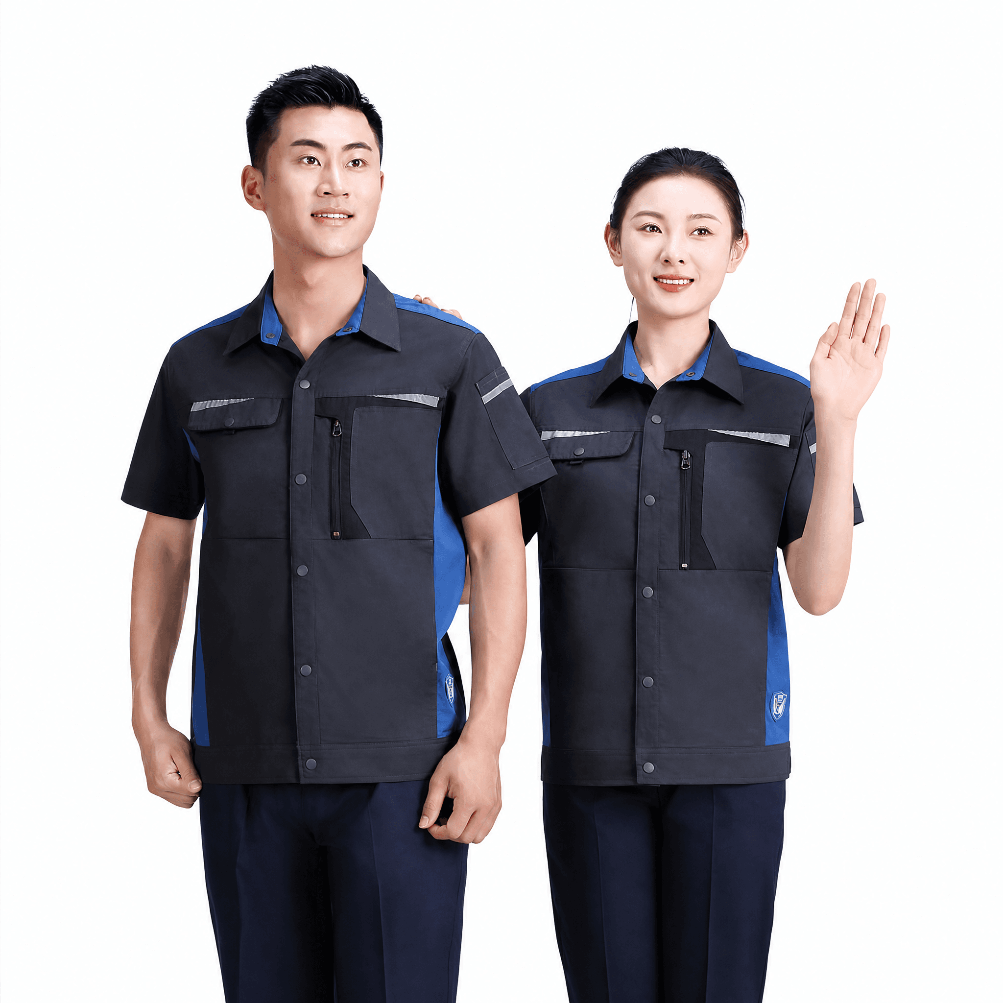 男女款短袖工装制服套装