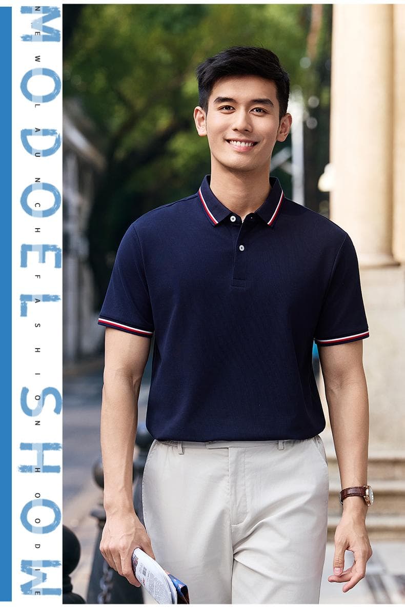 间色条领POLO衫 详情图 15